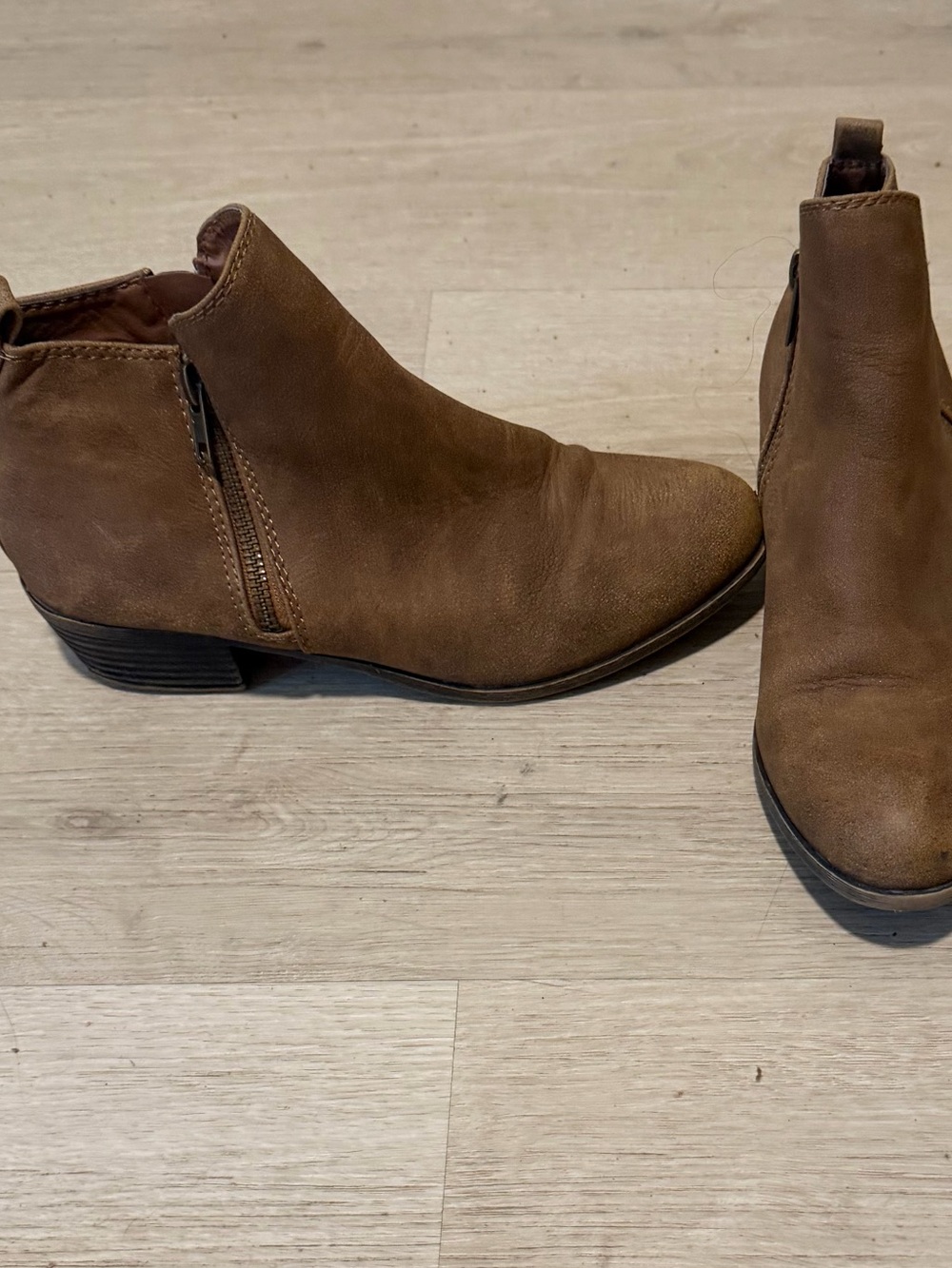 Madden Girl Tan Brown Chelsea Ankle Booties with Side Zip